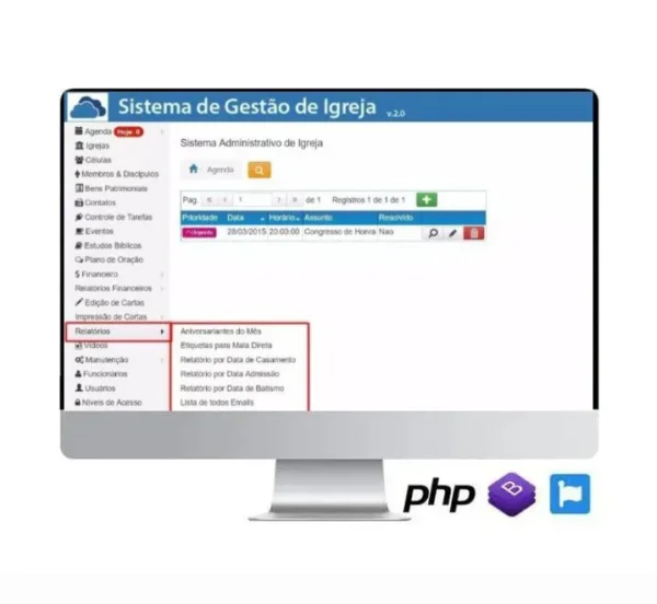 Sistema de Gestão e Administração para igreja